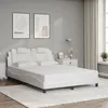 Image de vidaXL Cadre de Lit Viana sans Matelas Lit Rembourré avec Coussin Lit Double Lit Adulte Chambre Moderne Blanc 140x190 3208090