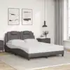 Image de Cadre De Lit Viana Sans Matelas Gris 140x190 Cm Similicuir Vidaxl
