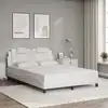 Image de Cadre De Lit Viana Sans Matelas Blanc 140x200 Cm Similicuir Vidaxl