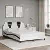 Image de Cadre De Lit Viana Sans Matelas Blanc Et Noir 140x200 Cm Similicuir Vidaxl