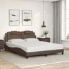 Image de vidaXL Cadre de Lit Viana sans Matelas Lit Rembourré avec Coussin Lit Double Lit Adulte Chambre Moderne Marron 160x200 3208105