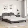 Image de Cadre De Lit Viana Sans Matelas Gris 160x200 Cm Similicuir Vidaxl