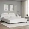 Image de Cadre De Lit Viana Sans Matelas Blanc 180x200 Cm Similicuir Vidaxl