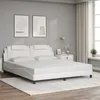 Image de vidaXL Cadre de lit Viana sans matelas blanc 180x200 cm similicuir 3208111