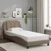 Image de Cadre De Lit Sans Matelas Zadar Cappuccino 90x190 Cm Similicuir Vidaxl
