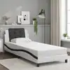 Image de Cadre De Lit Sans Matelas Zadar Blanc Et Noir 90x190 Cm Similicuir Vidaxl