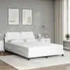 Image de vidaXL Cadre de lit sans matelas Zadar blanc 140x190 cm similicuir 3208178