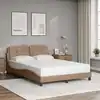 Image de Cadre De Lit Sans Matelas Zadar Cappuccino 140x200 Cm Similicuir Vidaxl