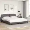 Image de Cadre De Lit Sans Matelas Zadar Gris 180x200 Cm Similicuir Vidaxl