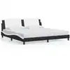Image de Cadre De Lit Sans Matelas Zadar Noir Et Blanc 200x200 Cm Similicuir Vidaxl
