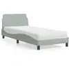 Image de Lit Avec Matelas Dover Gris Clair 80x200 Cm Velours Vidaxl