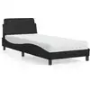 Image de Lit Avec Matelas Dover Noir 80x200 Cm Similicuir Vidaxl
