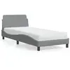 Image de Lit Avec Matelas Dover Gris Clair 90x190 Cm Tissu Vidaxl