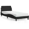 Image de Lit Avec Matelas Dover Noir 90x190 Cm Tissu Vidaxl