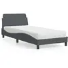 Image de Lit Avec Matelas Dover Gris Foncé 90x190 Cm Velours Vidaxl