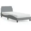 Image de Lit Avec Matelas Dover Gris Clair 90x200 Cm Tissu Vidaxl