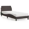Image de Lit Avec Matelas Dover Marron Foncé 90x200 Cm Tissu Vidaxl