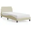 Image de Lit Avec Matelas Dover Crème 90x200 Cm Tissu Vidaxl