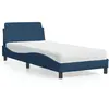 Image de Lit Avec Matelas Dover Bleu 90x200 Cm Tissu Vidaxl