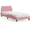 Image de Lit Avec Matelas Dover Rose 90x200 Cm Velours Vidaxl