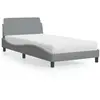 Image de Lit Avec Matelas Dover Gris Clair 100x200 Cm Tissu Vidaxl