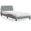 Image de vidaXL Lit avec matelas gris clair 100x200 cm tissu 3208344
