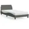 Image de Lit Avec Matelas Dover Gris Foncé 100x200 Cm Tissu Vidaxl