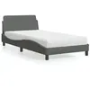 Image de vidaXL Lit avec matelas Dover gris foncé 100x200 cm tissu 3208345