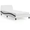 Image de Lit Avec Matelas Dover Blanc Et Noir 100x200 Cm Similicuir Vidaxl