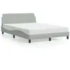 Image de Lit Avec Matelas Dover Gris Clair 120x200 Cm Velours Vidaxl