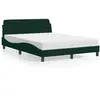 Image de Lit Avec Matelas Dover Vert Foncé 120x200 Cm Velours Vidaxl