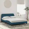 Image de Lit Avec Matelas Dover Bleu 120x200 Cm Velours Vidaxl