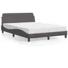 Image de Lit Avec Matelas Dover Gris 120x200 Cm Similicuir Vidaxl