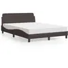 Image de Lit Avec Matelas Dover Marron Foncé 140x190 Cm Tissu Vidaxl