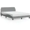 Image de Lit Avec Matelas Dover Gris Clair 140x200 Cm Tissu Vidaxl