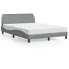 Image de vidaXL Lit avec matelas gris clair 140x200 cm tissu 3208404