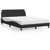 Image de Lit Avec Matelas Dover Noir 140x200 Cm Velours Vidaxl