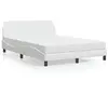 Image de Lit Avec Matelas Dover Blanc 140x200 Cm Similicuir Vidaxl