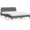 Image de Lit Avec Matelas Dover Gris Foncé 160x200 Cm Tissu Vidaxl
