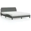 Image de vidaXL Lit avec matelas Dover gris foncé 160x200 cm tissu 3208425