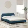 Image de Lit Avec Matelas Dover Bleu 160x200 Cm Velours Vidaxl