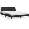 Image de Lit Avec Matelas Dover Noir 160x200 Cm Similicuir Vidaxl