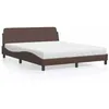 Image de vidaXL Lit avec matelas Dover marron 160x200 cm similicuir 3208439