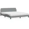 Image de Lit Avec Matelas Dover Gris Clair 180x200 Cm Tissu Vidaxl