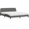 Image de Lit Avec Matelas Dover Gris Foncé 180x200 Cm Tissu Vidaxl