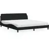 Image de Lit Avec Matelas Dover Noir 180x200 Cm Tissu Vidaxl