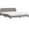 Image de Lit Avec Matelas Dover Taupe 180x200 Cm Tissu Vidaxl