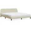 Image de Lit Avec Matelas Dover Crème 180x200 Cm Tissu Vidaxl