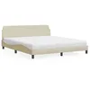 Image de vidaXL Lit avec matelas Dover crème 180x200 cm tissu 3208449