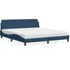 Image de Lit Avec Matelas Dover Bleu 180x200 Cm Tissu Vidaxl